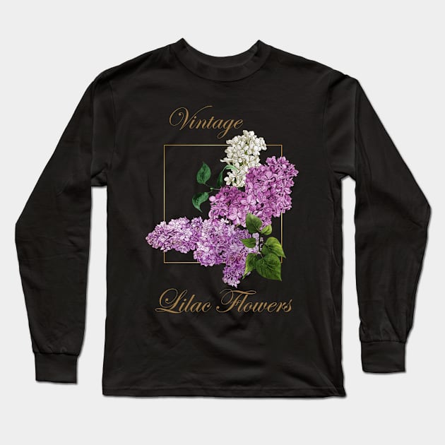 Lilacs-Spring flowers -Vintage Lilac flowers Long Sleeve T-Shirt by KrasiStaleva